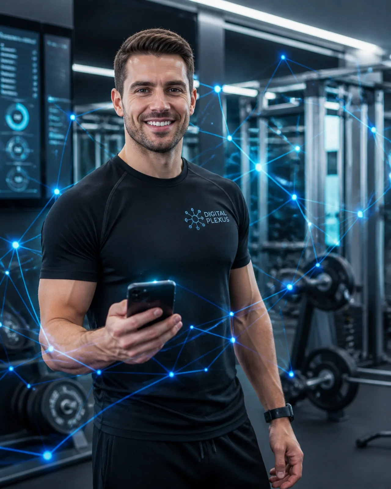 Personal trainer utilizando tecnologia para gerenciar seus alunos e atendimentos de forma inteligente