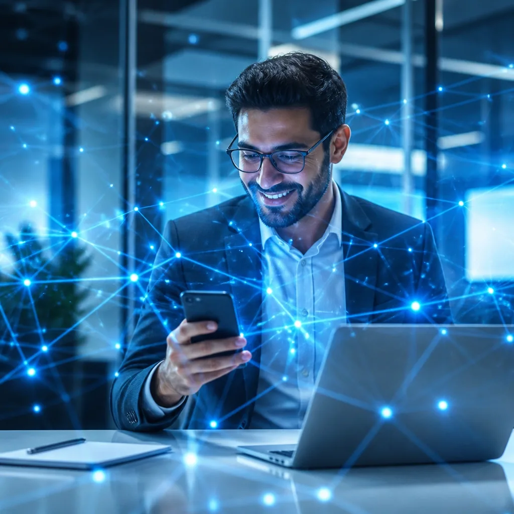 Profissional agendando um atendimento pelo celular